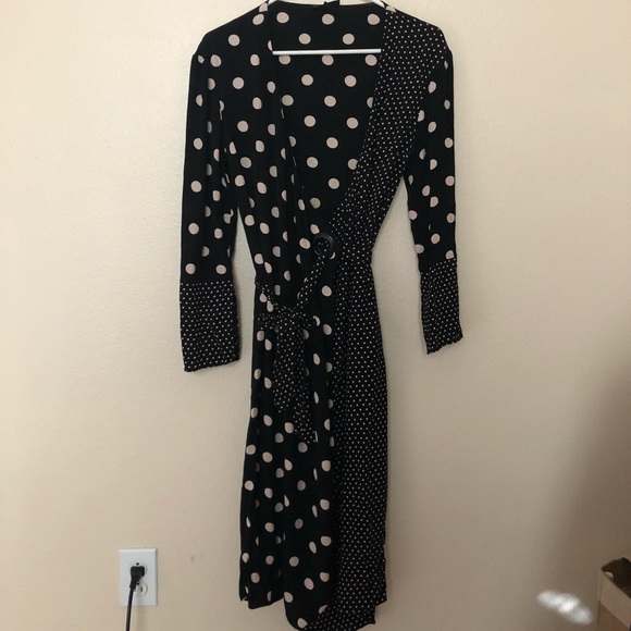 topshop polka dot wrap dress